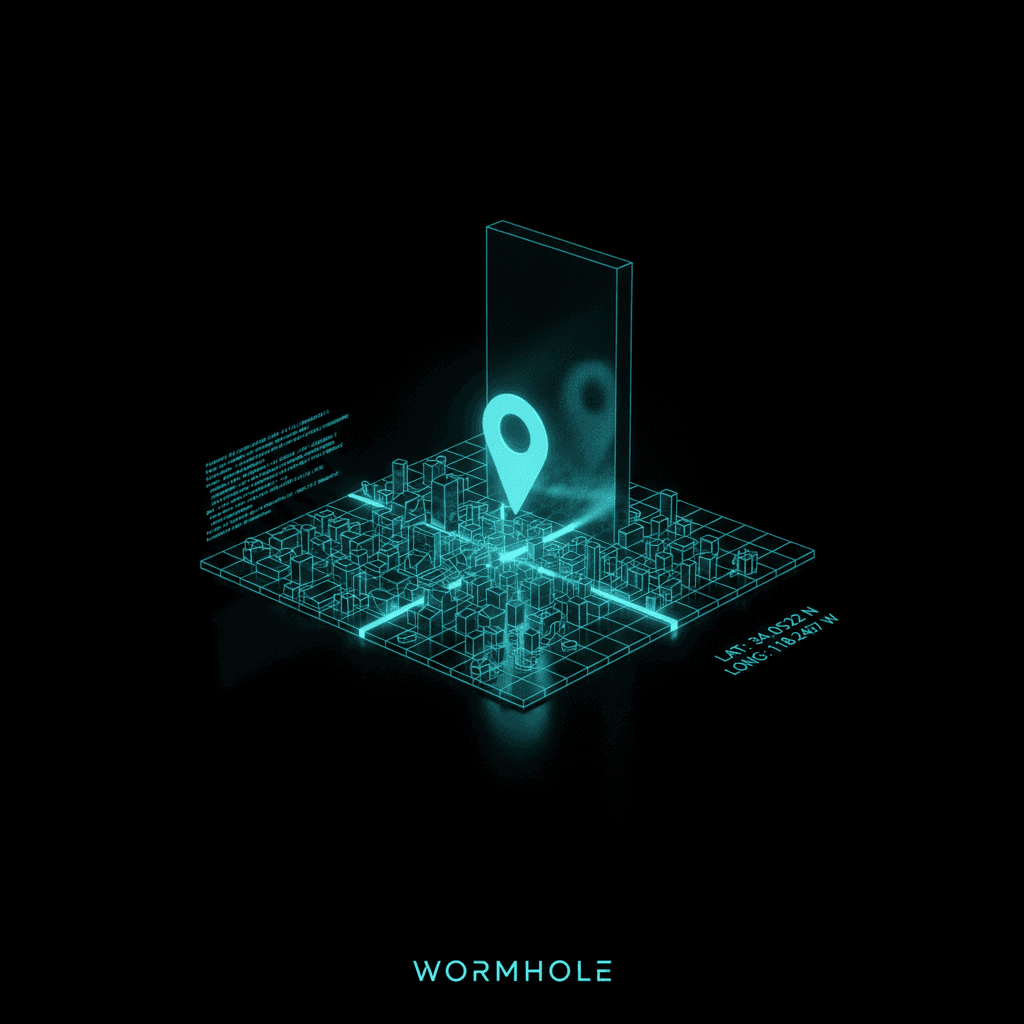 Wormhole coordinate locked content visual